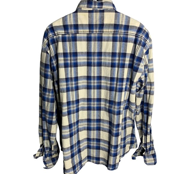 Wrangler Button Up Long Sleeve Shirt 3XL Blue Plaid Flex for Comfort Pockets - Picture 4 of 6